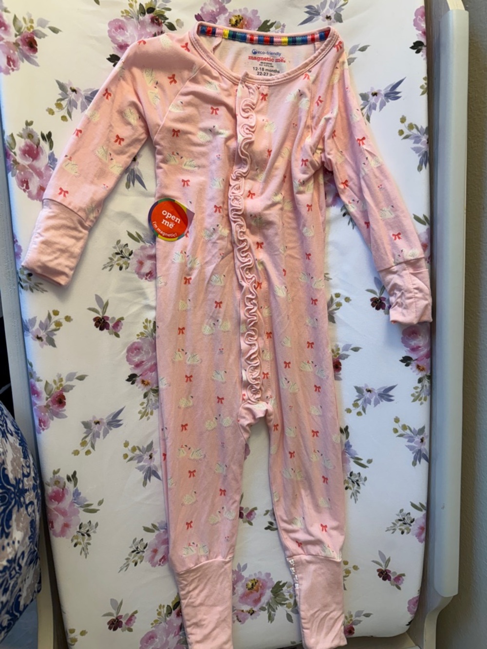 Magnetic Me Pink Ruffle One-Piece Footies